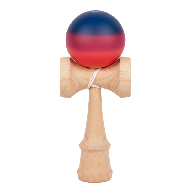 Kendama Din Lemn 18cm | Cu Bila Cauciucată Multicoloră