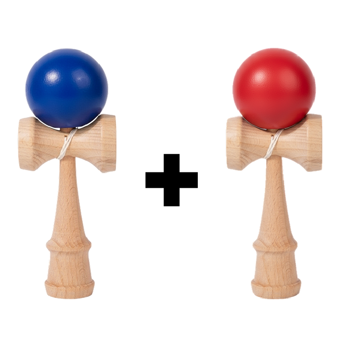 Promotie 1+1 | Kendama Din Lemn 18cm Cu Bila Lucioasa Colorata | Culori Aleatorii | Distractie si coordonare