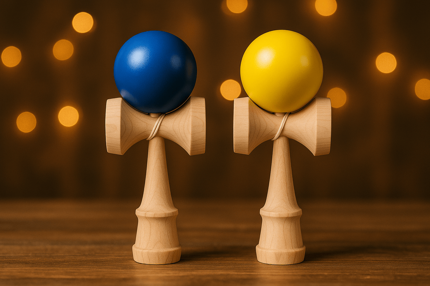 Promotie 1+1 | Kendama Din Lemn 18cm Cu Bila Lucioasa Colorata | Culori Aleatorii | Distractie si coordonare