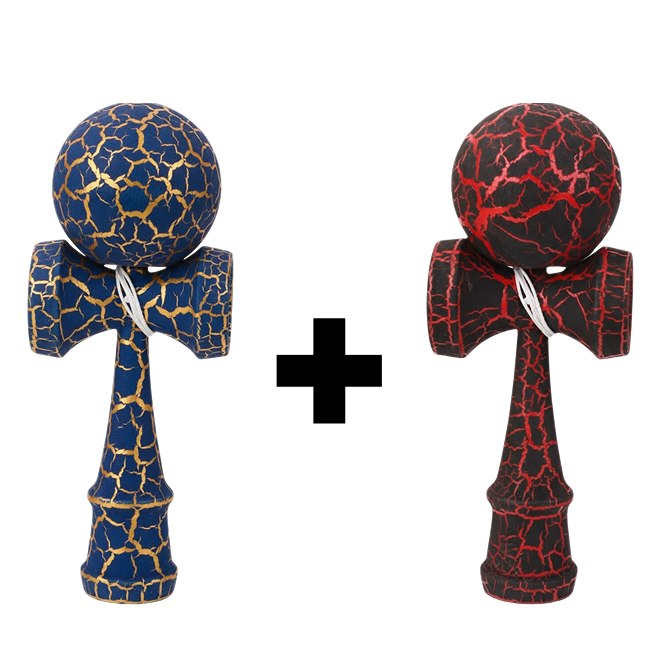 Promotie 1+1 | Kendama Din Lemn 18cm | Model Cu Efect De Crapatura Pe Bila Si Maner | Diverse Modele