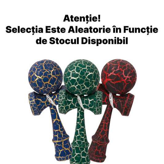 Promotie 1+1 | Kendama Din Lemn 18cm | Model Cu Efect De Crapatura Pe Bila Si Maner | Diverse Modele