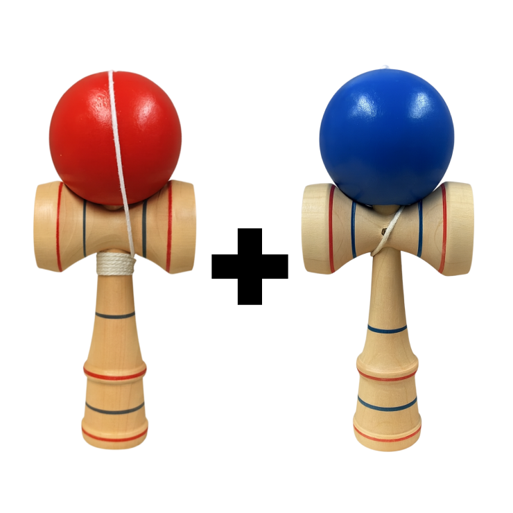 1+1 Promotie | Kendama Lemn 17 cm | Culori Diverse | Jucarie Clasica Copii si Adulti