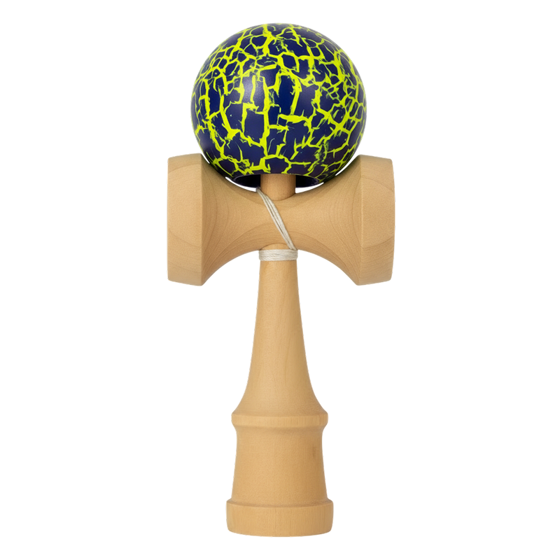 Promotie 1+1 | Kendama Lemn 18cm Cu Bila Efect Crapat | Culori Vibrante | Joc Indemanare si Distractie