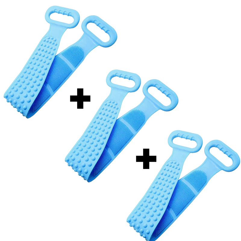 Promo Set 3 bucati | Benzi Din Silicon Pentru Spalarea Si Masarea Spatelui | Exfoliere, Curatare, Doua Fete | Culori Aleatorii