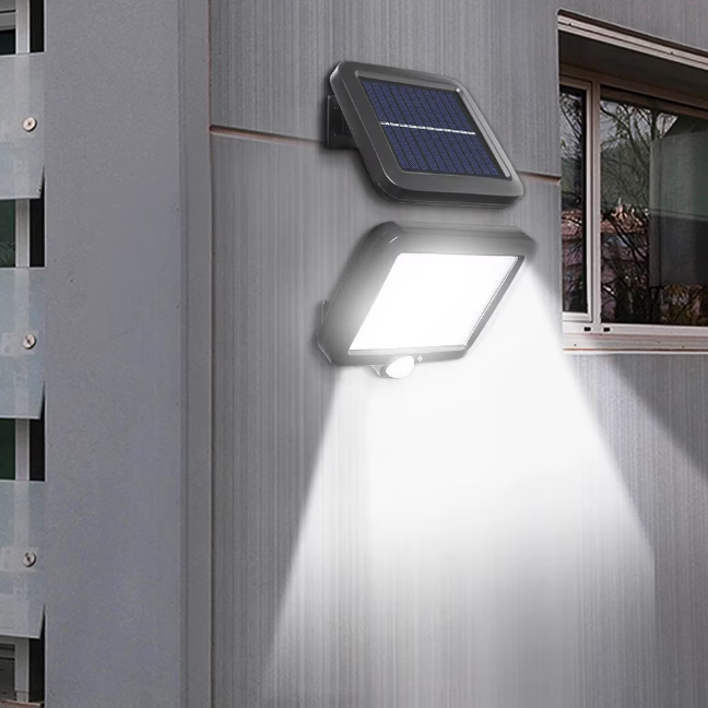 Set 4 Lampi LED Solare 250W, 6 COB, Senzor de Miscare si Telecomanda