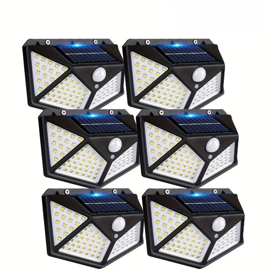 Set 6 Lampi cu Incarcare Solara WERSTIL, cu Senzori Miscare si Lumina, 3 Trepte de Iluminare, 100 Leduri