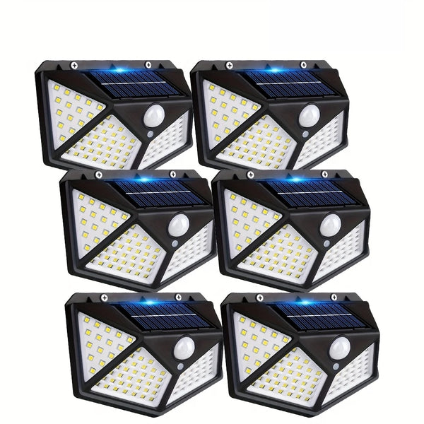 Set 6 Lampi cu Incarcare Solara WERSTIL, cu Senzori Miscare si Lumina, 3 Trepte de Iluminare, 100 Leduri