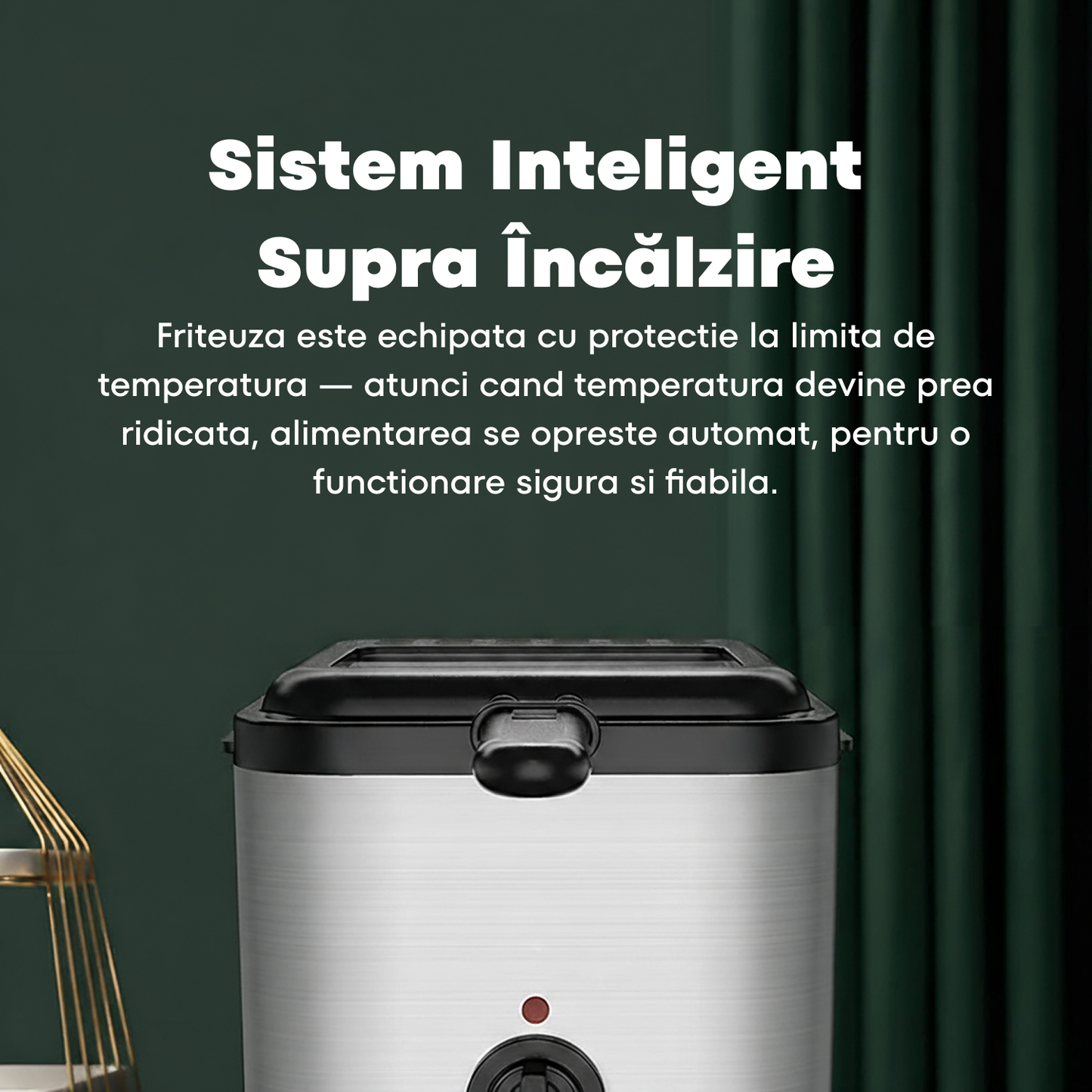 Friteuza Multifunctionala | 2.5L Inox, 2000W, Prajire Si Coacere, Cos Detasabil Cu Maner Rece