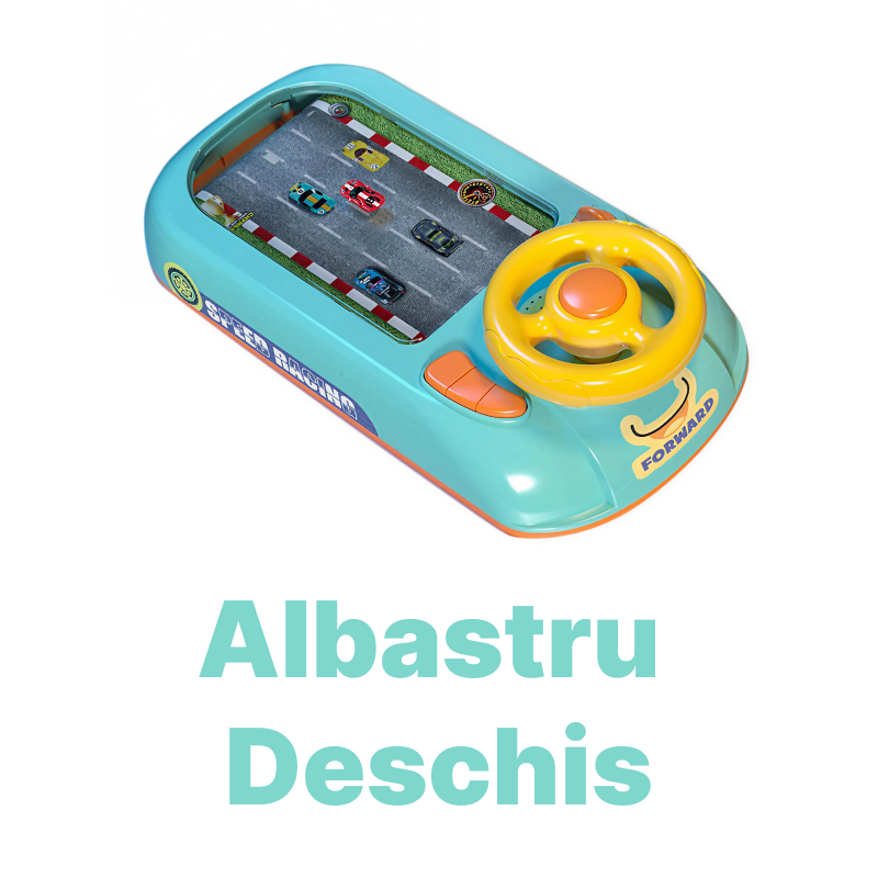 Volan + Cadou Surpriza | Volan Interactiv Cu Circuit Curse, Sunete Si Functii | USB | Pentru Copii 3-6 Ani