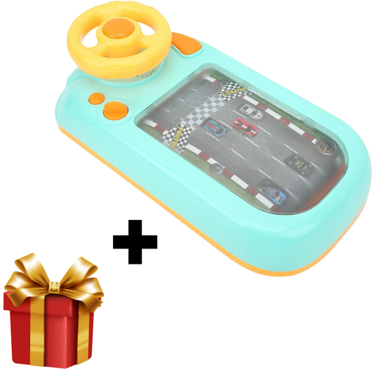 Volan + Cadou Surpriza | Volan Interactiv Cu Circuit Curse, Sunete Si Functii | USB | Pentru Copii 3-6 Ani