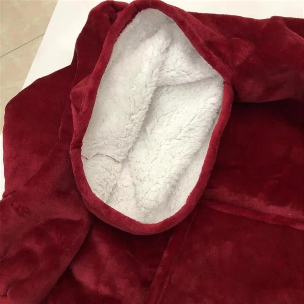 Pachet 2 Pături Hanorac cu Glugă, Mâneci și Buzunar Frontal, Mărime Universală Unisex