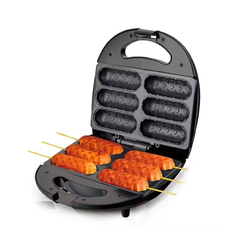 Aparat pentru Corn Dogs RAF R.803, 850W, 6 Forme Antiaderente, pentru Mic Dejun și Gustări