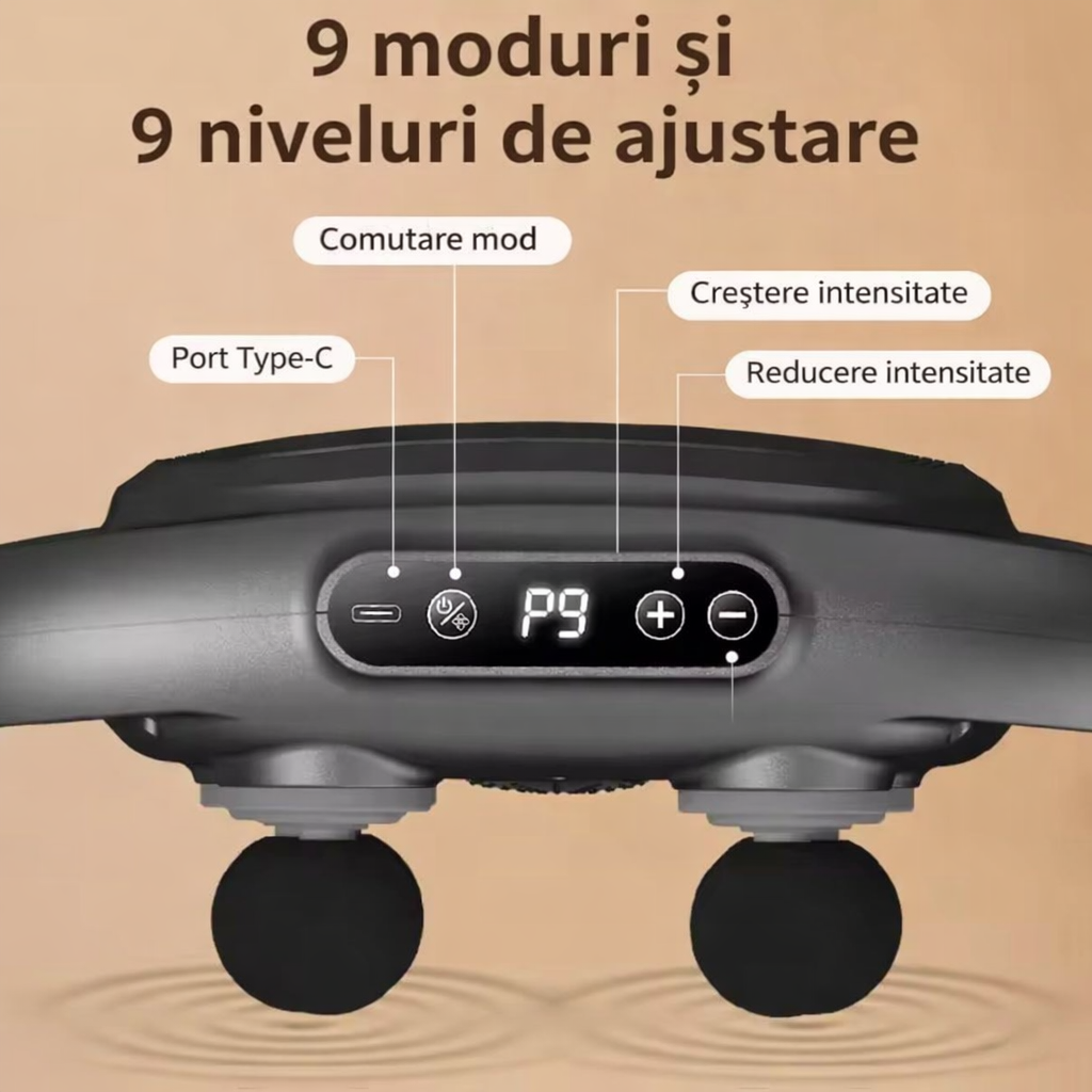 Aparat De Masaj Muscular Profesional | 6 Capete | Afisaj LED | 9 Trepte Viteza | Recuperare Rapida Si Relaxare Profunda