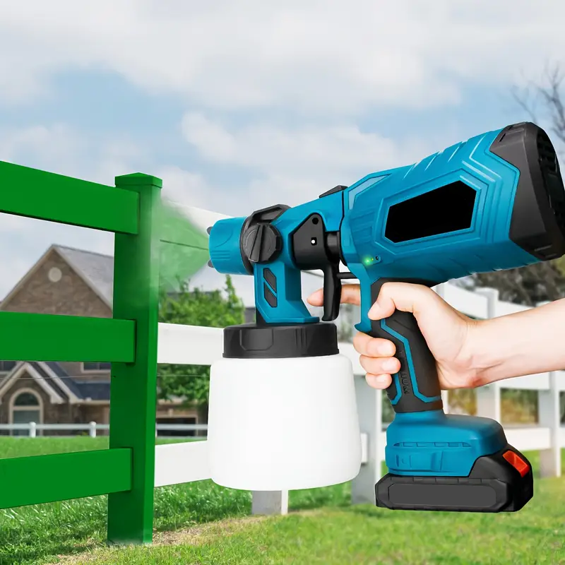 Pistol de Vopsit cu Acumulator 48V, 2 Acumulatori, Rezervor 800 ml, 3 Moduri de Pulverizare