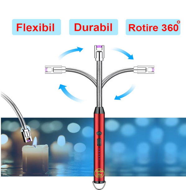 Bricheta reincarcabila cu cablu USB, aprindere arc electric pentru aprinderea focului la aragaz, semineu, lumanari, gratar