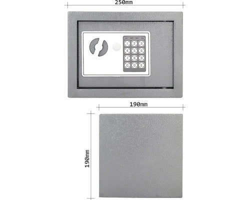 Seif Electronic de Mobilier cu Cod, 6 Litri, 2 Bolțuri 16 mm, Blindaj Antiincendiu