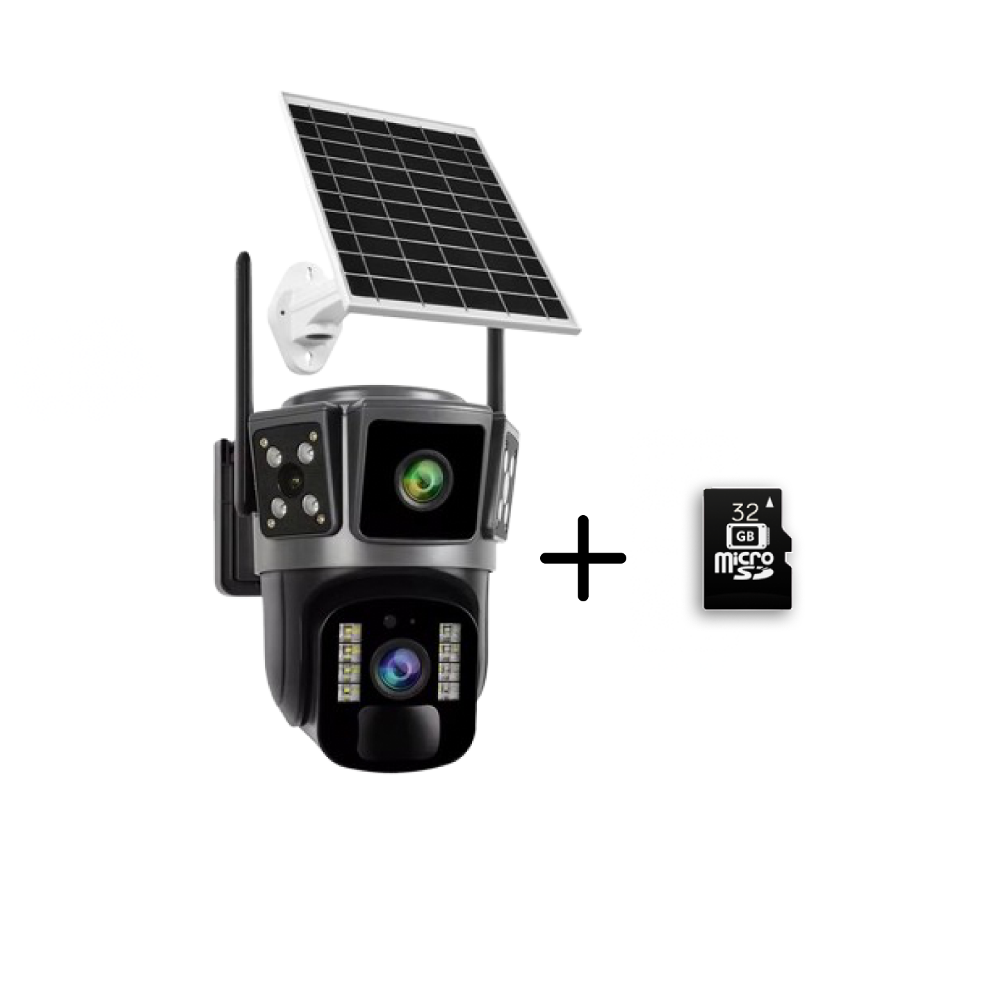 Camera Supraveghere cu Panou Solar, UltraHD, 360, Conexiune 4G, Night Vision, Detectie Umana, Acoperire totală + Card Memorie Cadou