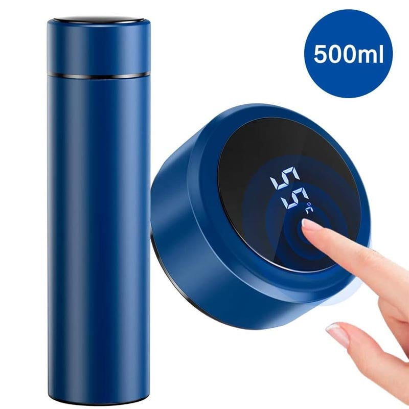 PROMO 1+1 Termos Inteligent Cu Afisaj LED | Termometru Integrat | 500ml | Otel Inoxidabil | Pastreaza Caldura 12-14 Ore