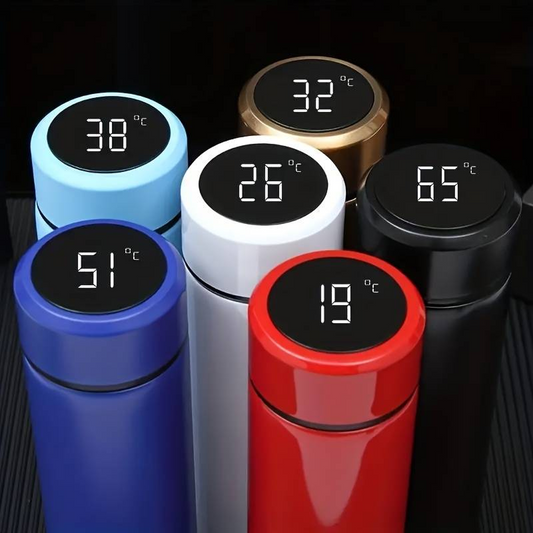 PROMO 1+1 Termos Inteligent Cu Afisaj LED | Termometru Integrat | 500ml | Otel Inoxidabil | Pastreaza Caldura 12-14 Ore