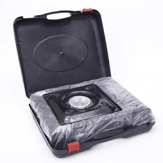 Aragaz Portabil Camping cu Aprindere Automata | 2.3 kW | Cartus Propan | Flacara Reglabila | Baza Extinsa | Vopsea Rezistenta | Camping, Picnic