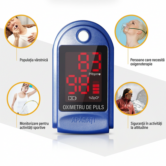 Pachet Promotional | Termometru Noncontact Infrarosu + Pulsoximetru | Ecran LCD | Masurare Temperatura si SpO2