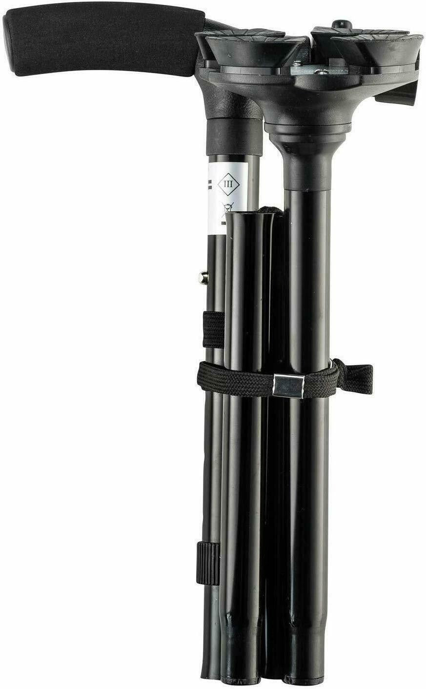 Baston Telescopic Pliabil Cu Lanterna | Suport Stabil Cu Pivoti | Reglabil 86–96 cm | Sta Singur | Transport Facil