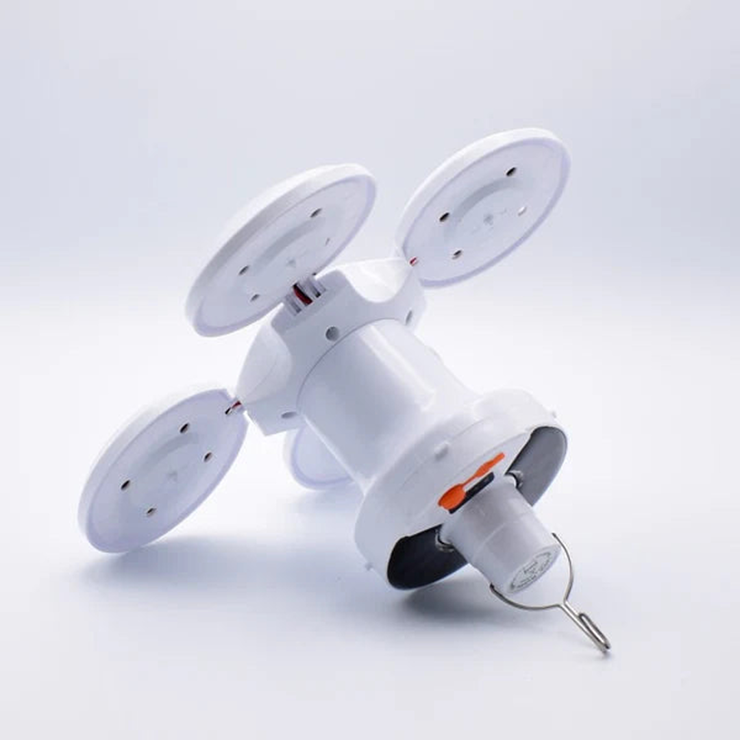 PROMO 1+1 Gratis Bec Solar Pliabil Tip Minge | 45 LED | 5 Moduri Iluminare | IP65 | Camping Exterior