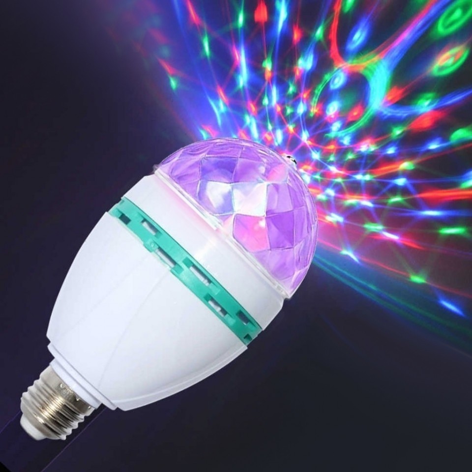 PROMO 5 Becuri LED Rotative 15×8 cm | Joc Luminos Multicolor | Efect Dinamic | Adaptor Inclus