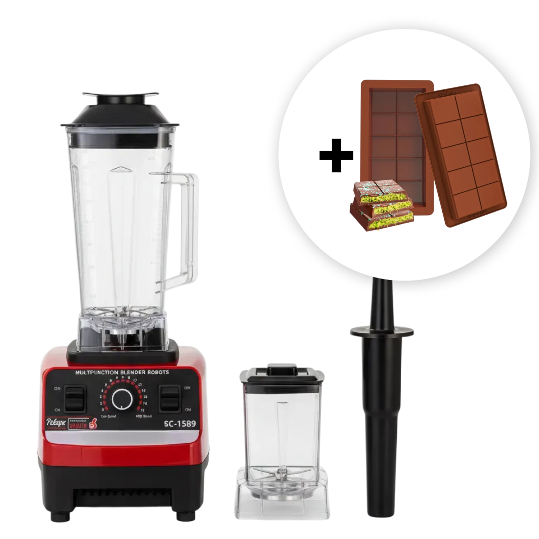 Blender Profesional 6000W | 2.5L | 6 Lame Inox | 15 Viteze + Pulse | Zdrobitor Gheata + Forma Silicon Ciocolata 25x13x2.2 cm