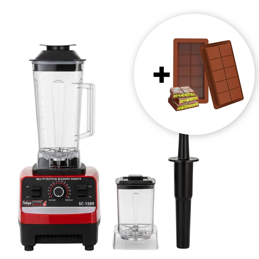 Blender Profesional 6000W | 2.5L | 6 Lame Inox | 15 Viteze + Pulse | Zdrobitor Gheata + Forma Silicon Ciocolata 25x13x2.2 cm