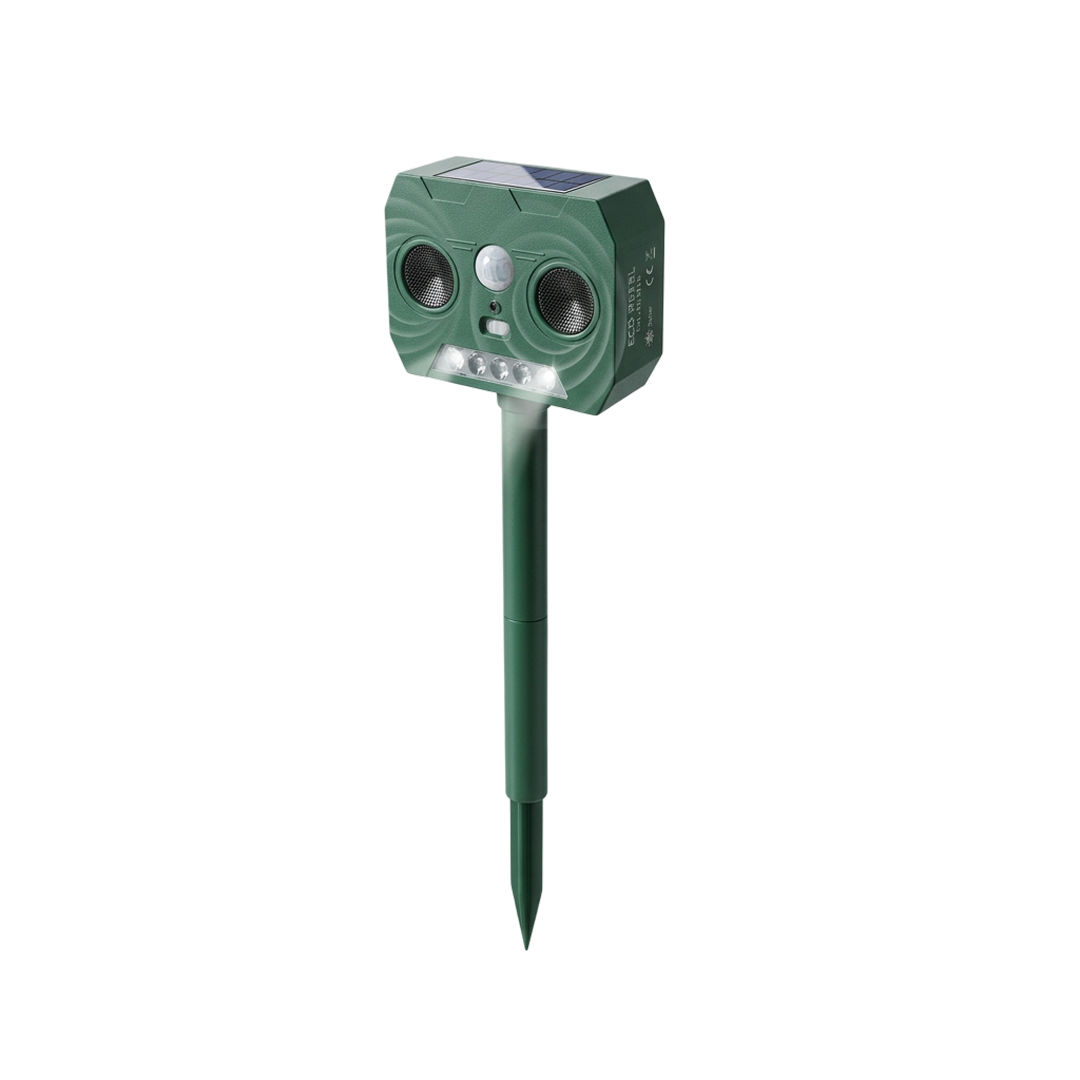 1+1 Promo Aparat Cu Ultrasunete Impotriva Animalelor Salbatice | Solar | 2 Moduri | Senzor Miscare | IP44