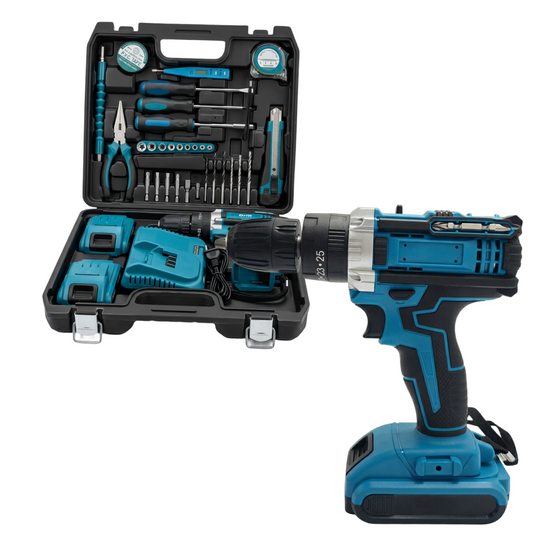 Set Bormasina Electrica 48V Cu 2 Acumulatori | Mini Fierastrau Inclus | Accesorii Complete | Valiza Profesionala