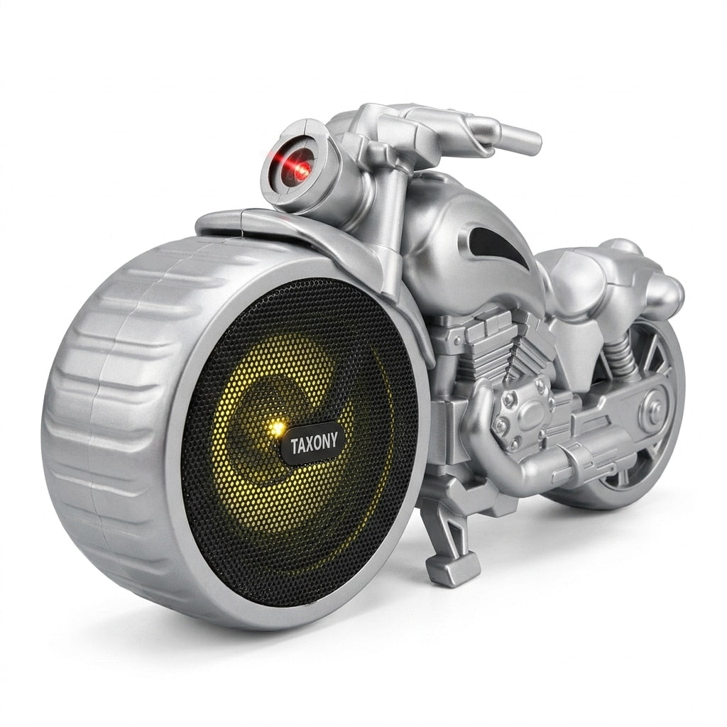 Boxă Bluetooth portabilă în formă de motocicletă, LED RGB, FM, USB
