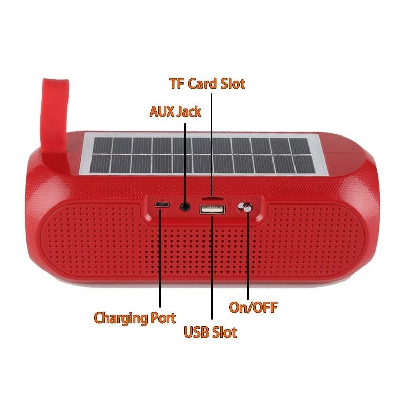 Boxă Portabilă Bluetooth 10W cu Încărcare Solară, Radio FM, USB