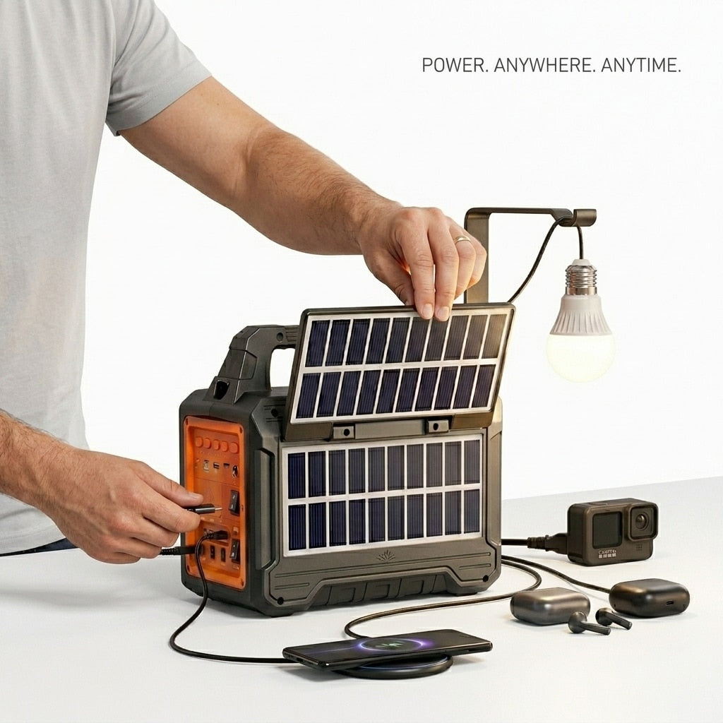 Boxă portabilă Bluetooth cu încărcare solară și powerbank 4800 mAh
