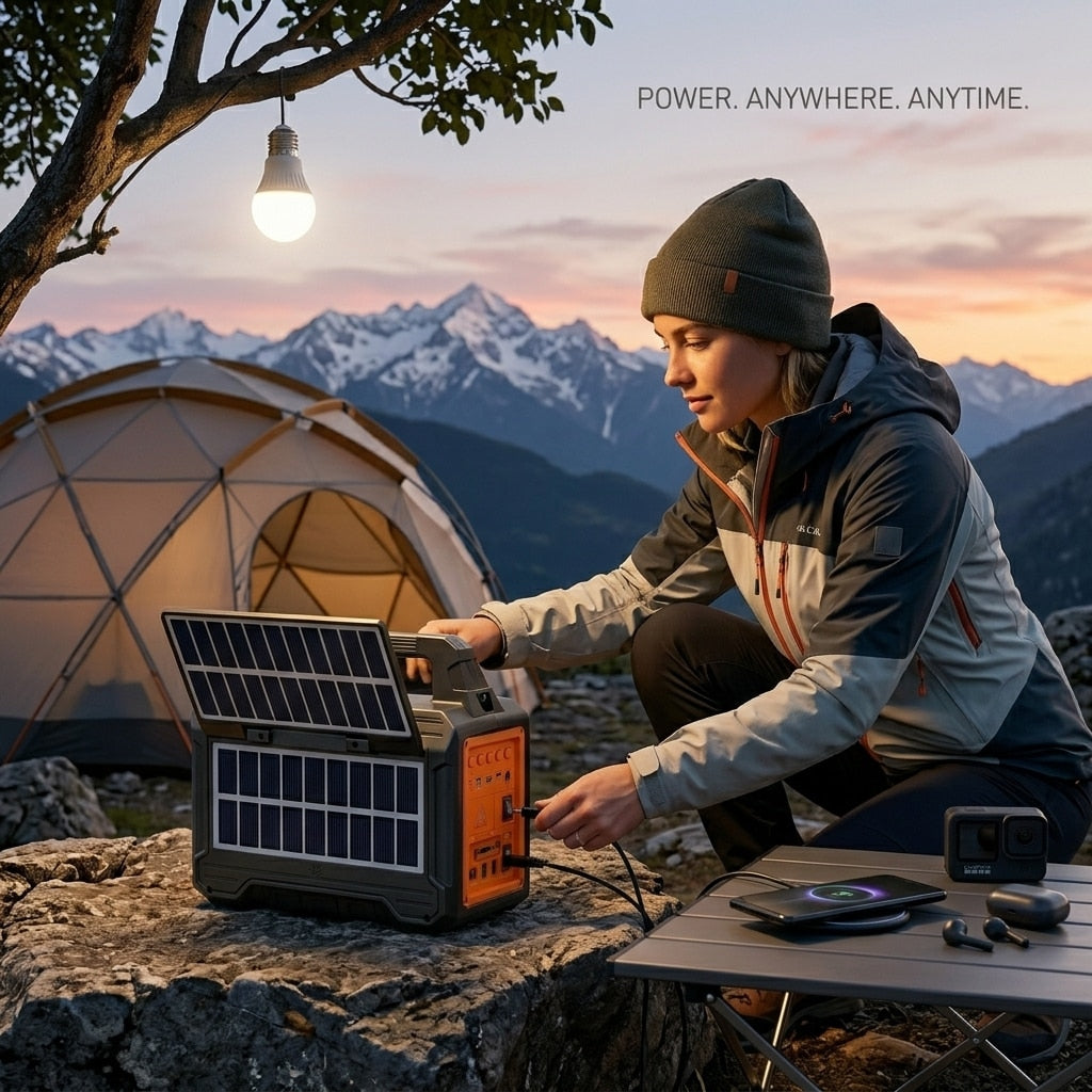Boxă portabilă Bluetooth cu încărcare solară și powerbank 4800 mAh