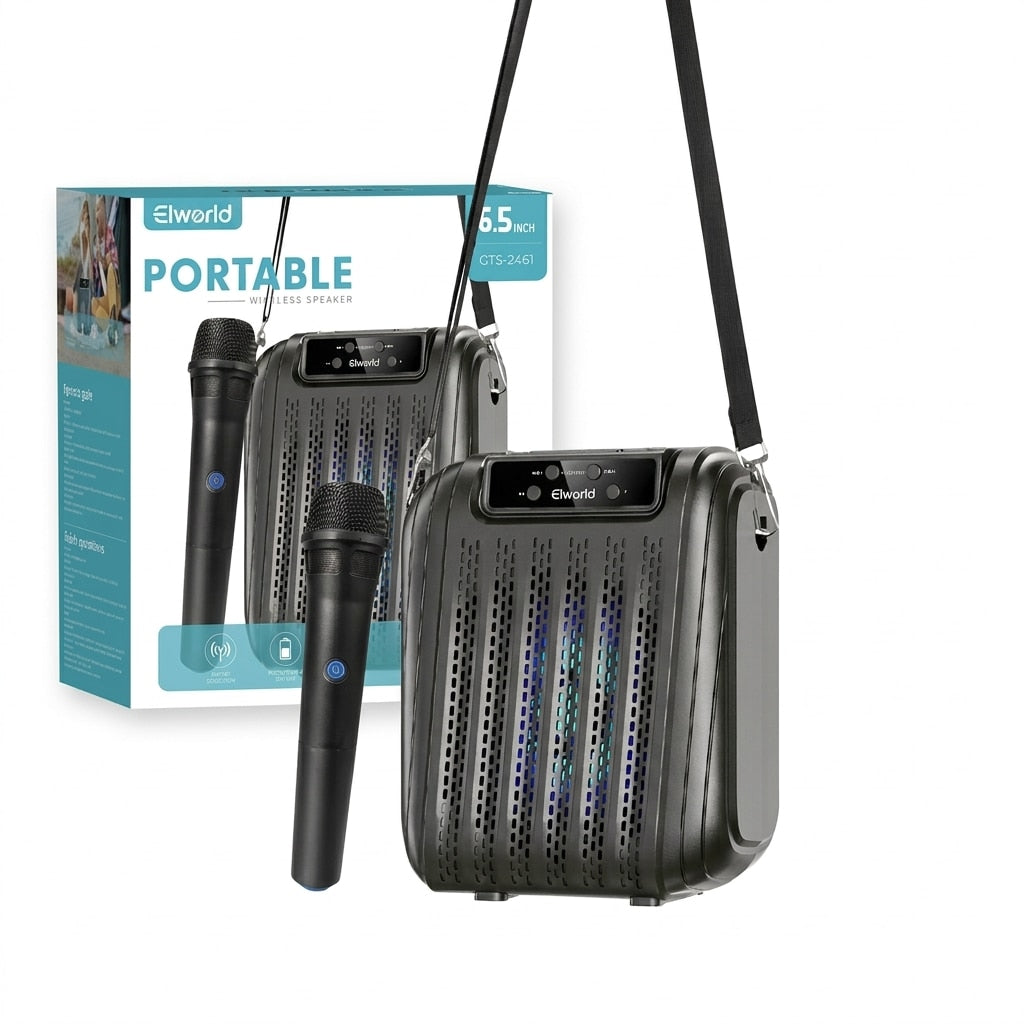 Boxă Portabilă Bluetooth Werstil cu TWS, Radio FM și USB - Microfon inclus
