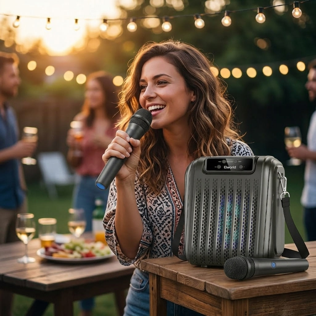 Boxă Portabilă Bluetooth Werstil cu TWS, Radio FM și USB - Microfon inclus