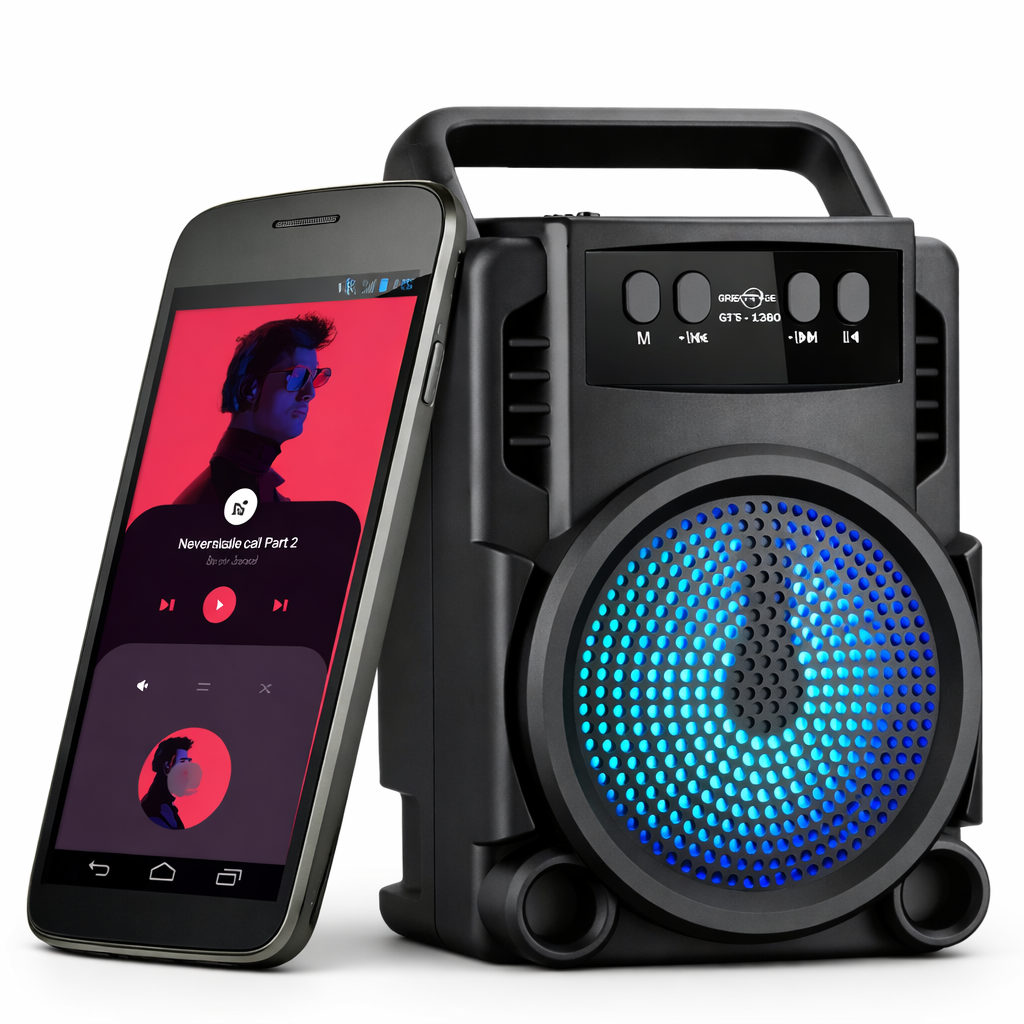 1+1 PROMO Boxa Portabila Bluetooth Cu LED RGB | Putere 10W | Radio FM | USB TF AUX | Baterie Reincarcabila | Maner Transport