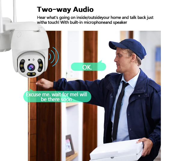 1 + 1 PROMO - Camera Supraveghere IP PTZ ,Wireless, 355°, 1080p, LED+IR, Exterior, ONVIF, NVR, Senzor Miscare, Microfon