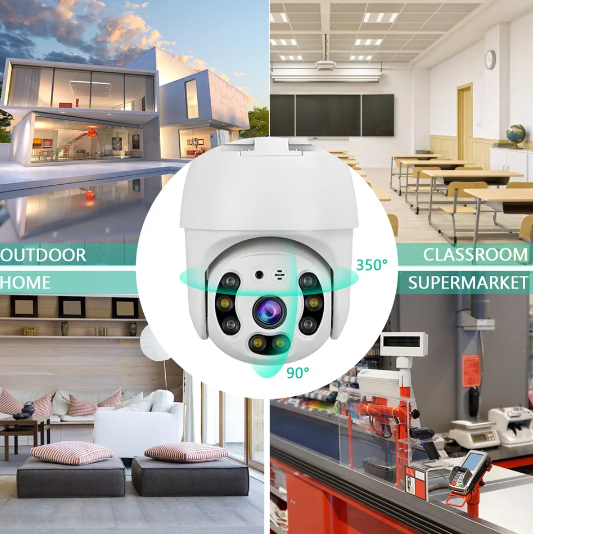 1 + 1 PROMO - Camera Supraveghere IP PTZ ,Wireless, 355°, 1080p, LED+IR, Exterior, ONVIF, NVR, Senzor Miscare, Microfon