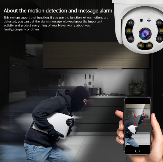 1 + 1 PROMO - Camera Supraveghere IP PTZ ,Wireless, 355°, 1080p, LED+IR, Exterior, ONVIF, NVR, Senzor Miscare, Microfon