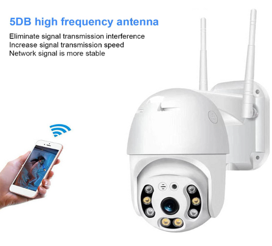 1 + 1 PROMO - Camera Supraveghere IP PTZ ,Wireless, 355°, 1080p, LED+IR, Exterior, ONVIF, NVR, Senzor Miscare, Microfon