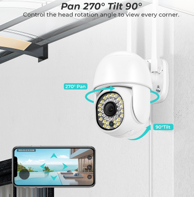 1 + 1 PROMO - Camera de Supraveghere IP WiFi Rotativa, 3 MP, Full HD, NightVision, IP66
