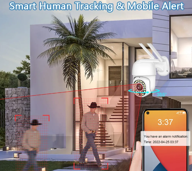 1 + 1 PROMO - Camera de Supraveghere IP WiFi Rotativa, 3 MP, Full HD, NightVision, IP66