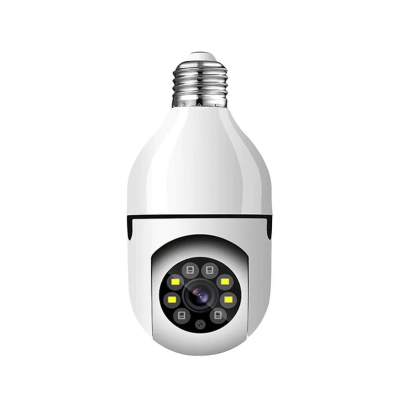 Pachet 1+1: 2 Camere de Supraveghere WiFi tip Bec E27, 1080P, Rotative, cu Senzor PIR