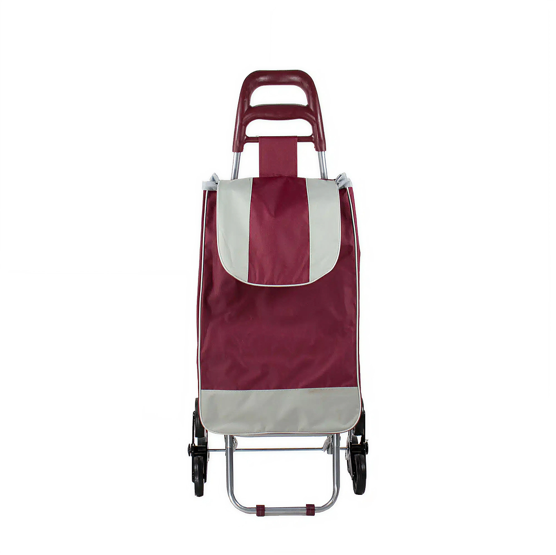 Carucior Cumparaturi 6 Roti cu Cadru Metalic si Sac 33 L – Carut Transport Pliabil si Usor de Folosit