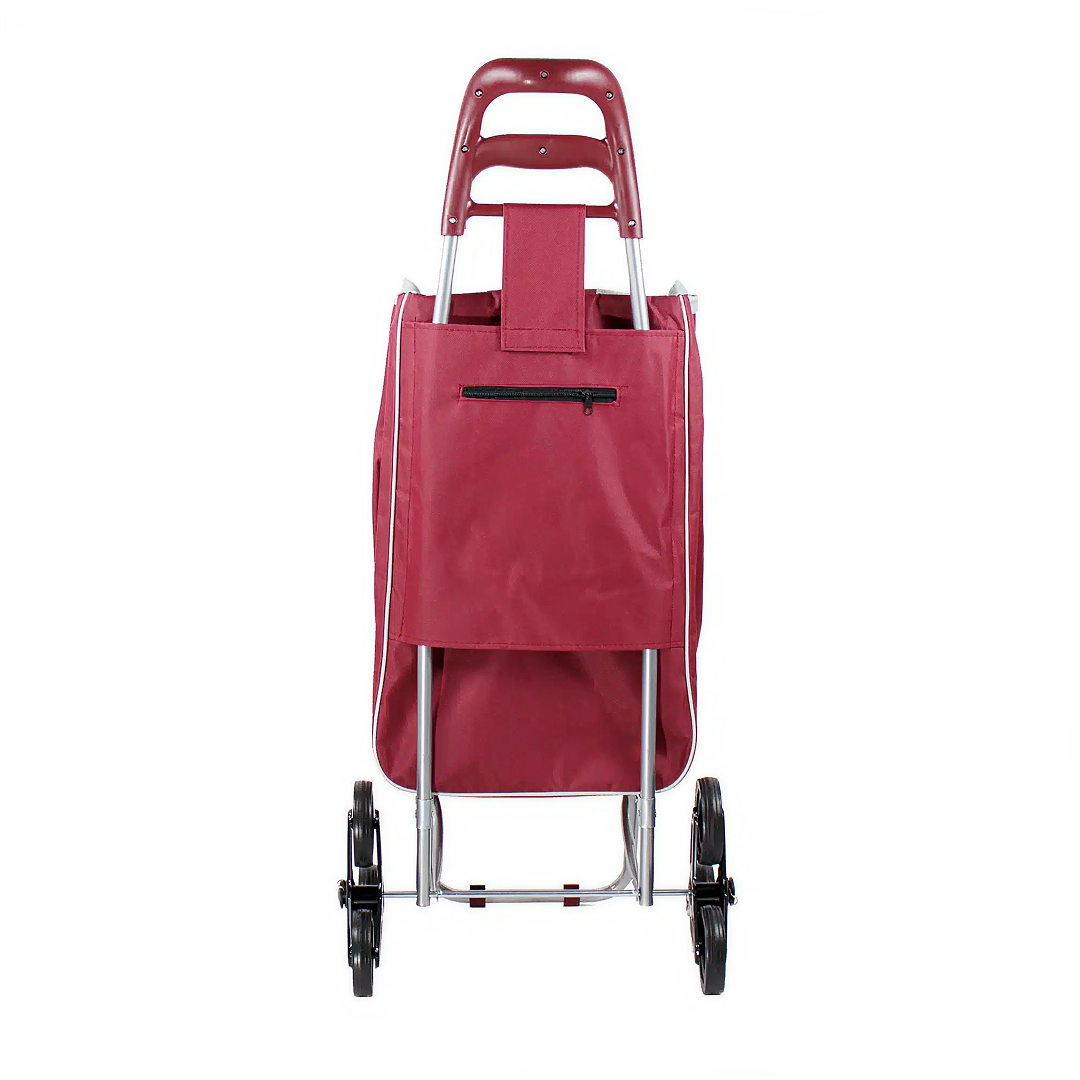 Carucior Cumparaturi 6 Roti cu Cadru Metalic si Sac 33 L – Carut Transport Pliabil si Usor de Folosit