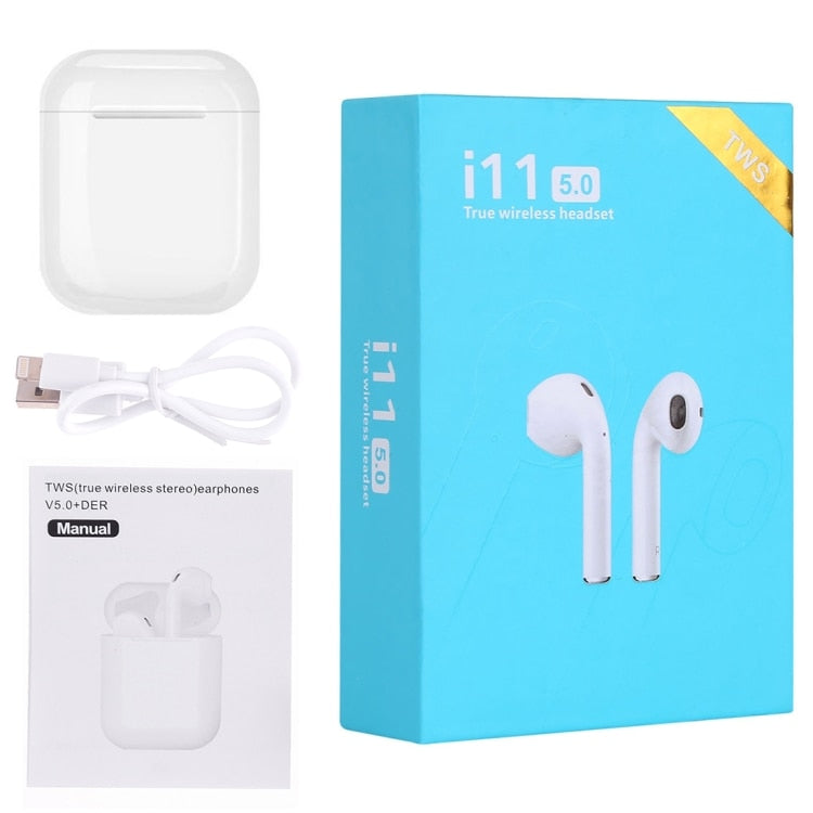 Căști wireless Bluetooth 5.0 cu control tactil și cutie de încărcare