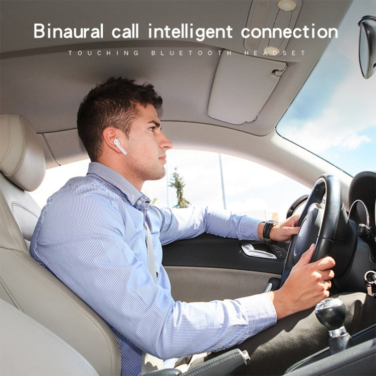 Căști wireless Bluetooth 5.0 cu control tactil și cutie de încărcare